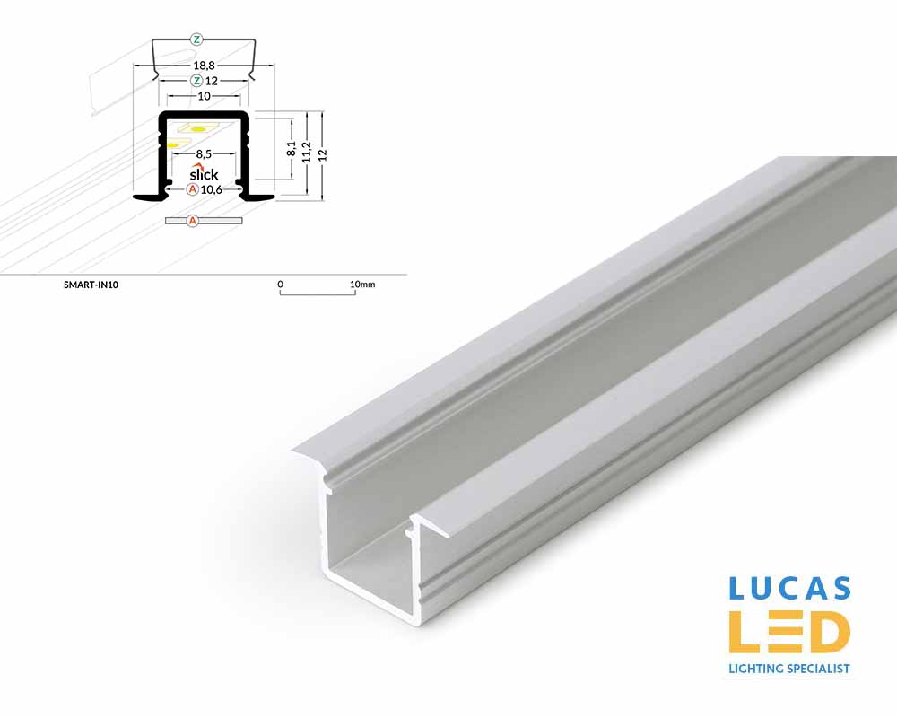 LED Recessed Profile , Smart-in10 , Silver, 2 meter