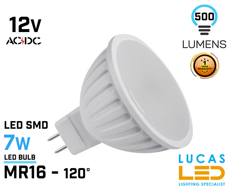 Mr16 LED Bulb - 7W -  5300K - 500lm - viewing angle 120° - TOMI LED Light source-Cold White