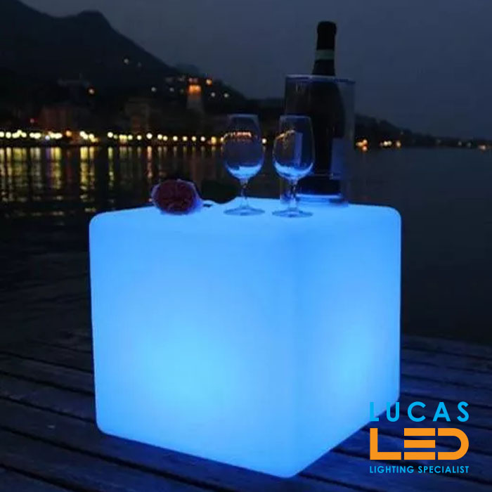 5 pcs ONLY  -  Outdoor LED Garden Decor table light - E27 - IP65 - STONO Cube shape 30cm