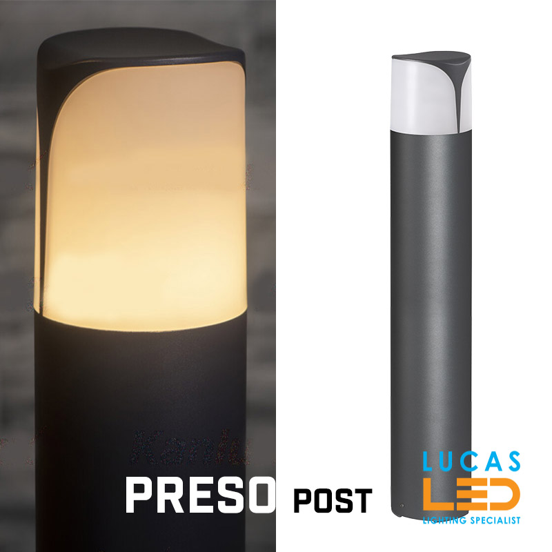 Outdoor LED Garden Pillar Light PRESO 50 - E27 - IP44 waterproof - Up & Round Light - Graphite & White body.