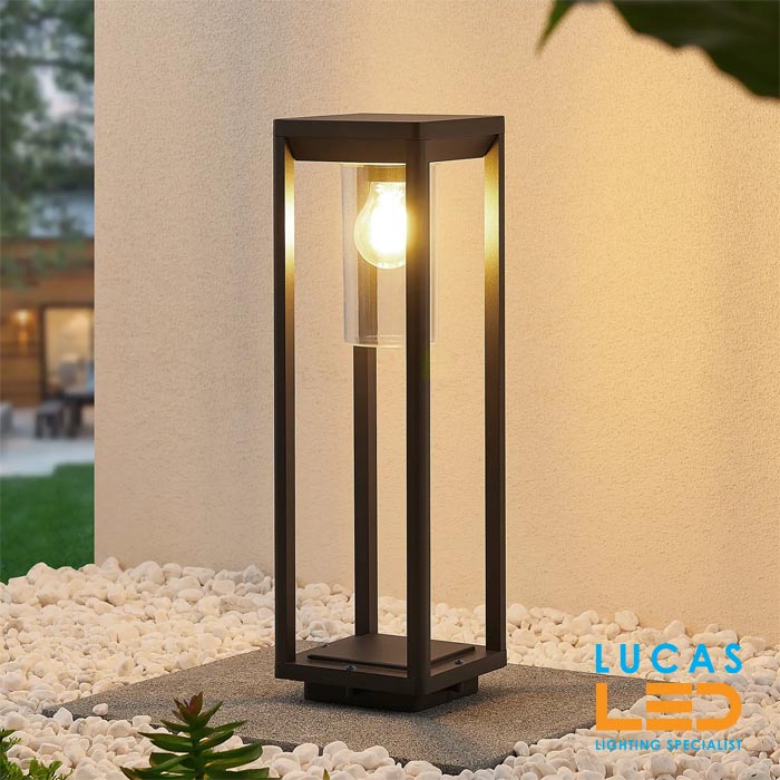 Outdoor LED Pillar Light - Garden - Post - Bollard Lamp - Industrial Vintage style - E27 - IP44 - 50 cm - VIMO Black