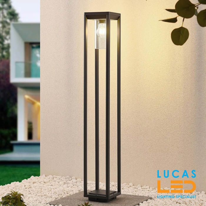 Outdoor LED Pillar Light - Garden - Post - Bollard Lamp - Industrial Vintage style - E27 - IP44 - 80 cm - VIMO Black