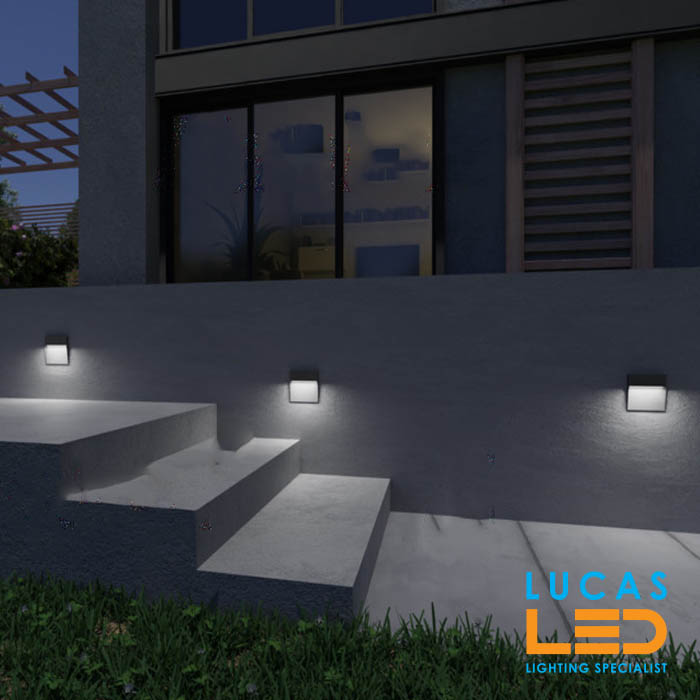 Outdoor LED Wall Light - Surface mounted Down Light - 6.5W - IP54 - DULI Square shape - Anthracite colour