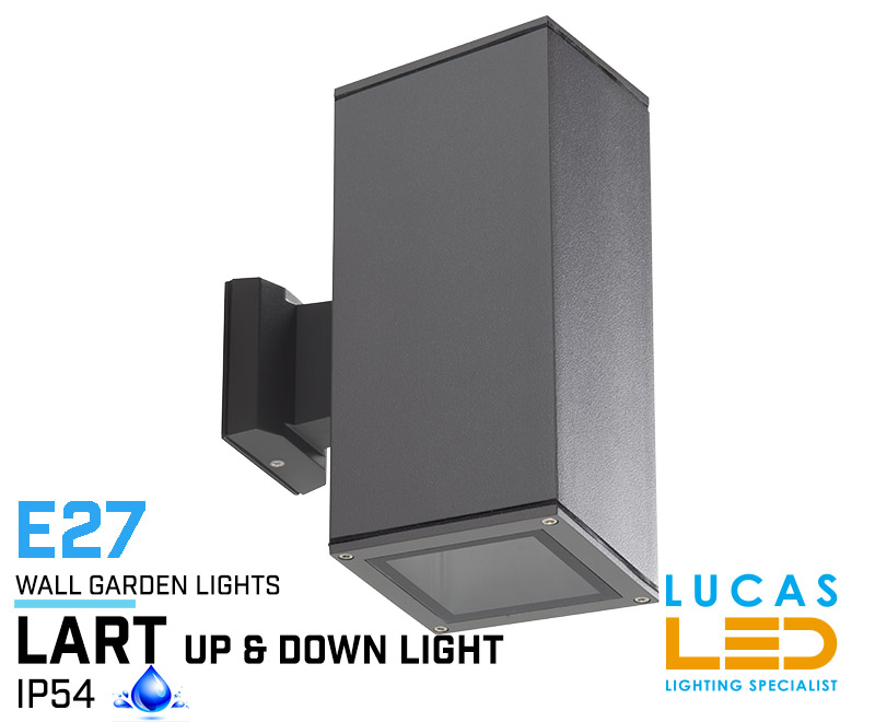 Outdoor LED Wall Light LART 260 - 2 x E27 - IP54 waterproof - Up & Down Light - Anthracite colour.