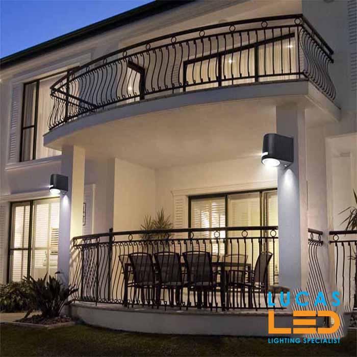 Outdoor LED Wall Light - GU10 - IP44 - NOVIA 120 - Surface Facade Lamp - Black - Modern  Down Light