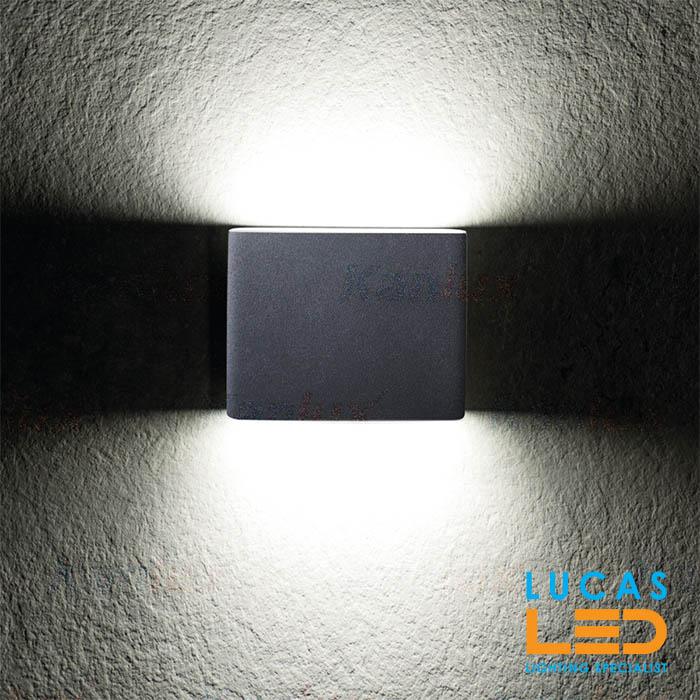 LED surface facade light - 8W - IP54 - 300lm- Wall light GARTO Graphite- Outdoor & Indoor- Up or Down light