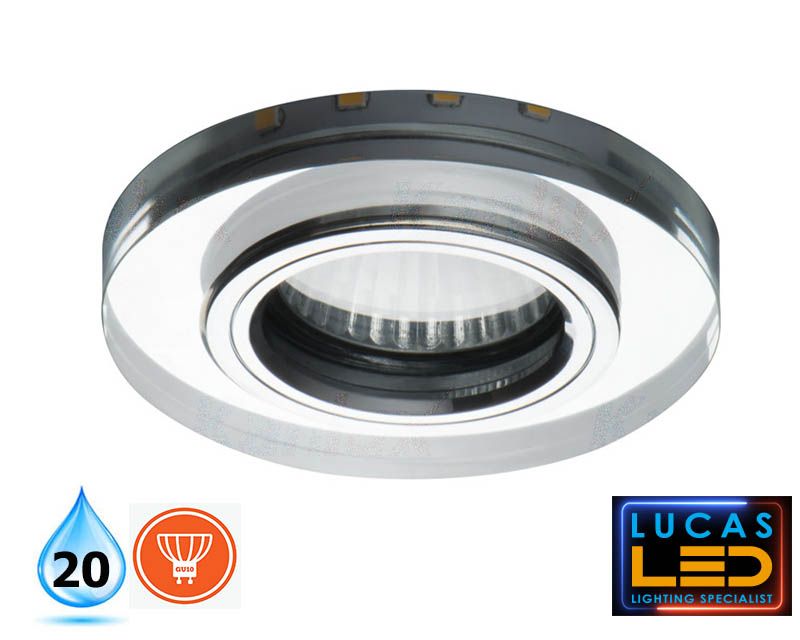 SOREN - IP20 - GU10 -  Blue Strip - Silver – Modern Recessed LED Downlight / Decorative Indoor Spotlight