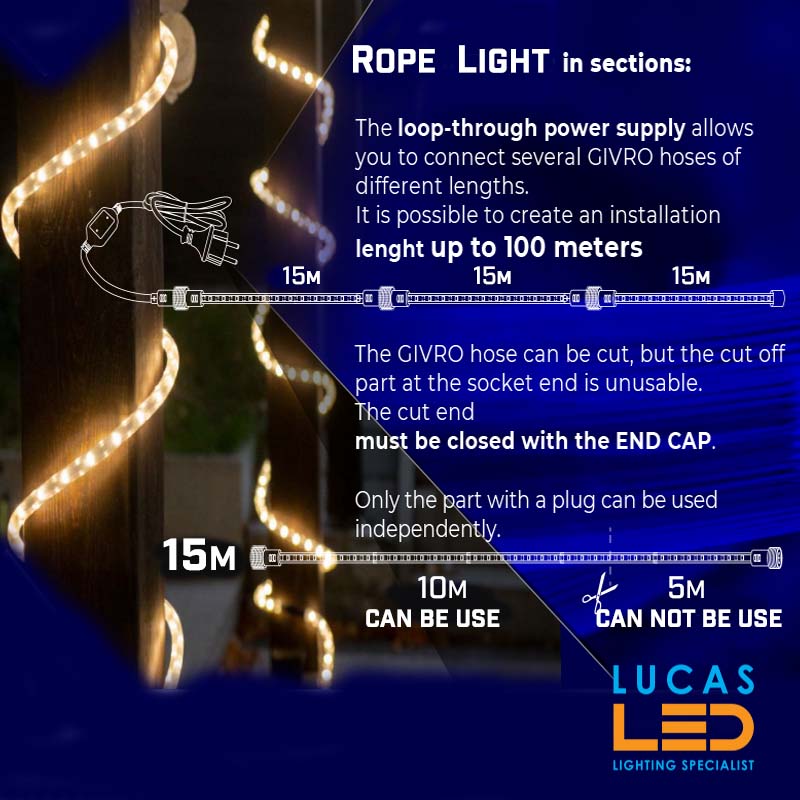 NEW Power Supply 220V / 240V AC - plug in - SET Connection Cable for NEW model LED Rope Lights 