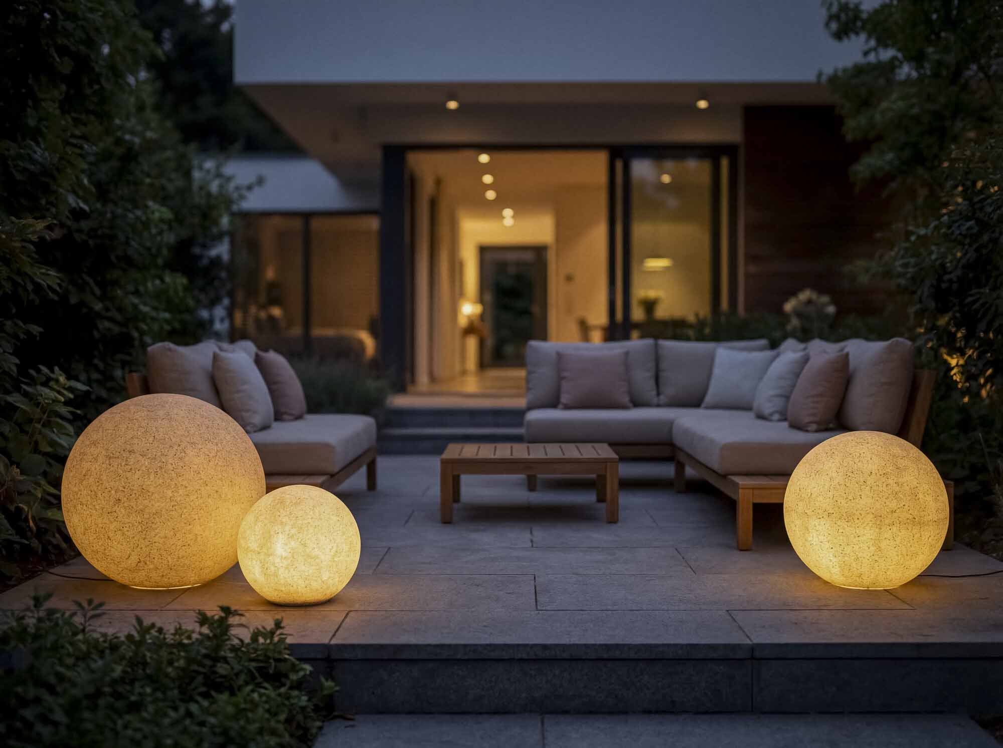  Outdoor LED Ball Lights -  IP65 - E27 - Decorative STONO TRK 30 - Garden Path Lighting Ground Spike Plug Lamps 