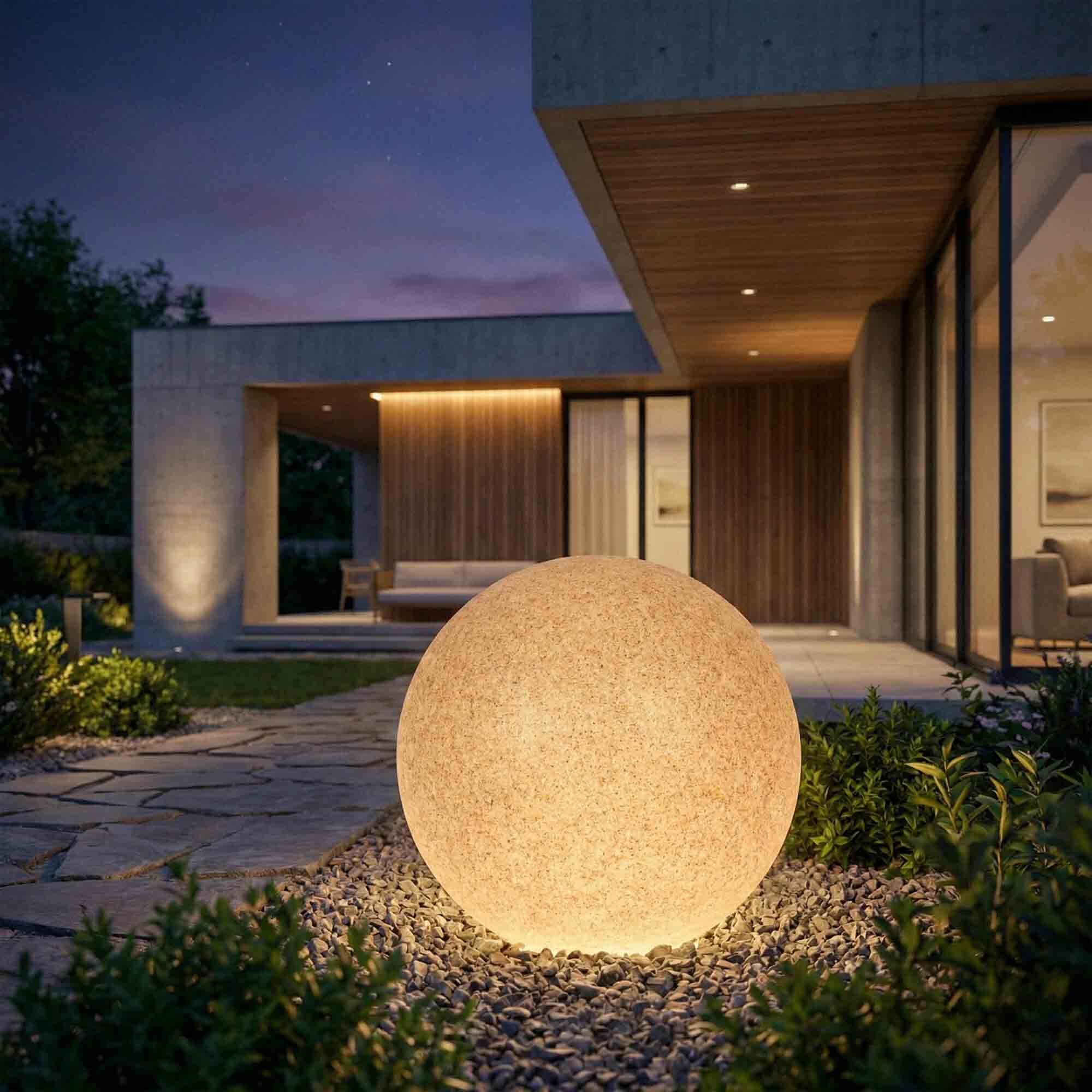 Outdoor LED Ball Lights - IP65 - E27 - Decorative STONO TRK 50 - Garden Path Lighting Ground Spike Plug Lamps 