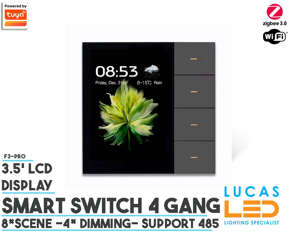 ZigBee Smart Control Panel • Tuya • 4 Gang Switch • 3.5