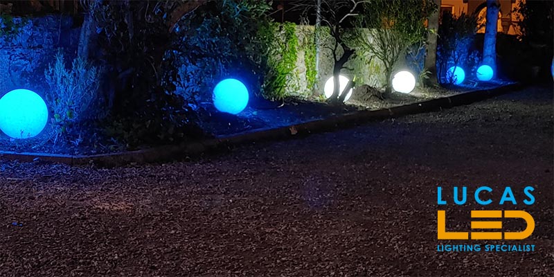 12 pcs  - Outdoor LED Ball Lights -  IP65 - E27 - Decorative STONO 30cm - Garden Path Lighting Ground Spike Plug Lamps 