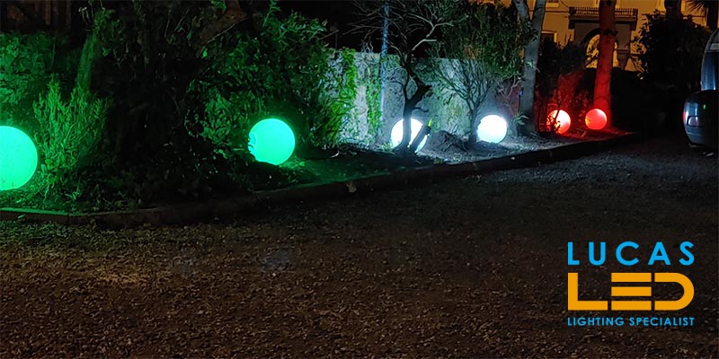 Outdoor LED Ball Lights - E27 - IP65 - Decorative STONO 20cm size - Garden- Path- Lighting Ground- Spike Plug Lamps