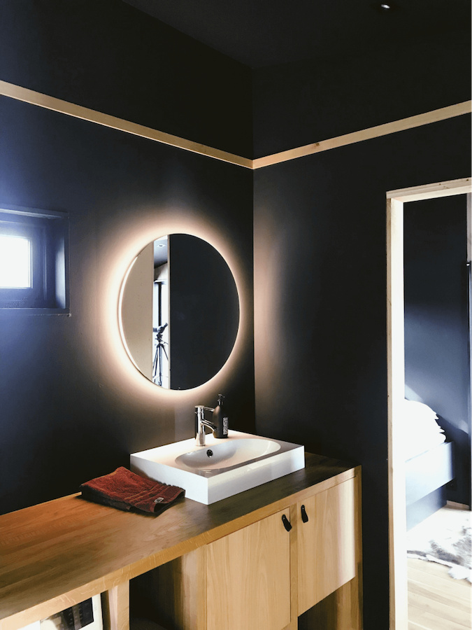 Modern-looking backlit LED mirror