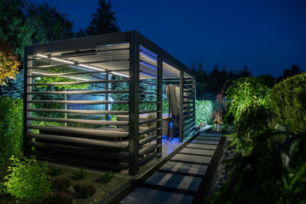 Modern Garden With LED Lighting