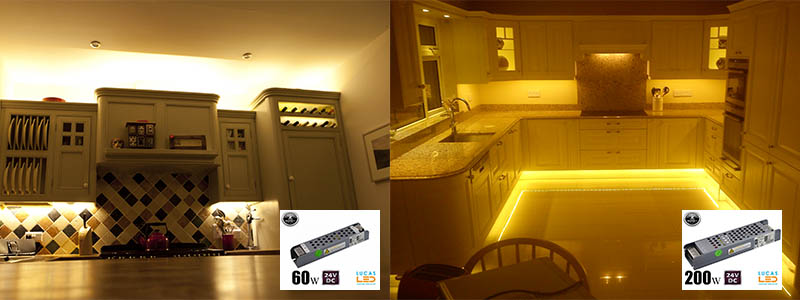 led strip lighting under cabinet in kitchen with led driver ireland cork uk