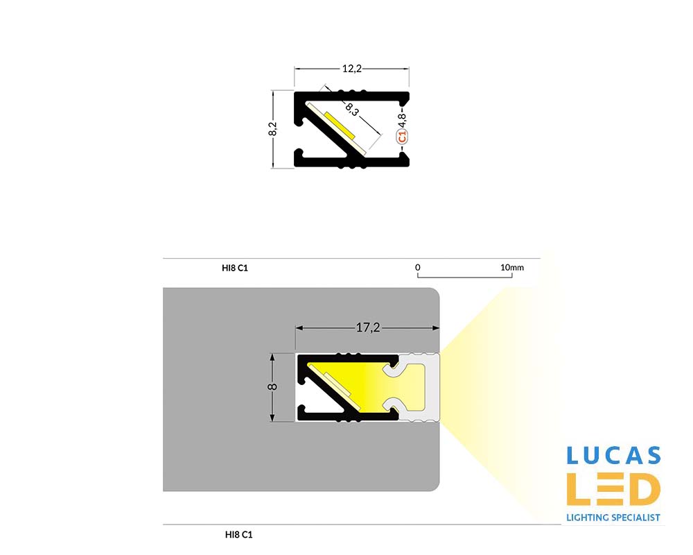 Specification LED Profile Recessed HI8