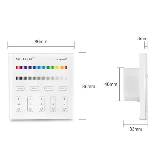 Specification & Dimensions LED Touch Panel